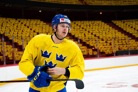 Lucas Wallmark of the Swedish national ice hockey team