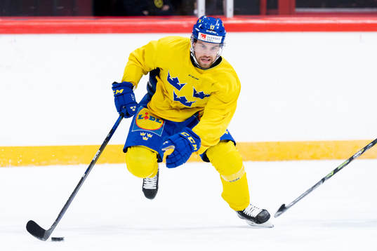 Oskar Lang of the Swedish national ice hockey team