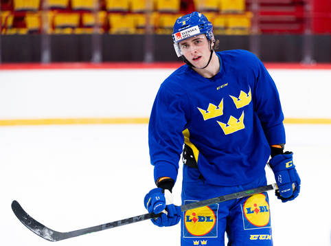 Linus Karlsson of the Swedish national ice hockey team