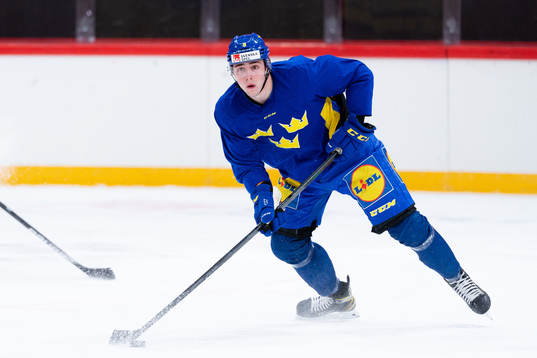Linus Karlsson of the Swedish national ice hockey team