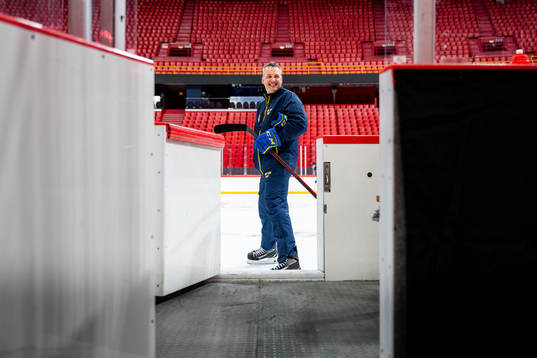 Scouting coach Tomas Montén of the Swedish national ice