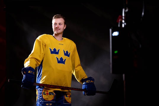 Lucas Wallmark of the Swedish national ice hockey team