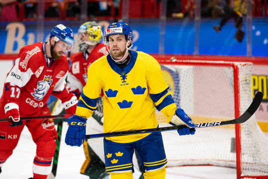 Oskar Lang of Sweden looks dejected