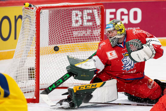 Linus Karlsson of Sweden, not pictured, scores the 1-2 goal