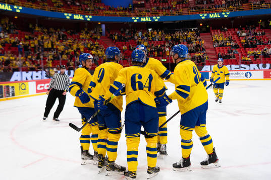 Linus Karlsson of Sweden celebrates the 1-2 goal