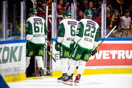 Färjestads Pontus Widerström, Mikael Wikstrand och Per