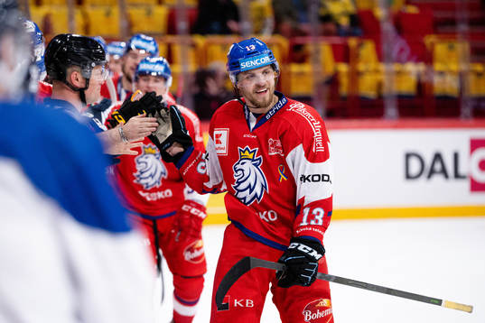 Jiri Smejkal of Czech Republic celebrates the 0-2 goal