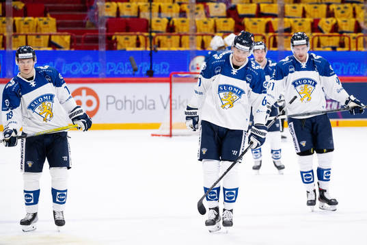 Markus Nurmi of Finland looks dejected