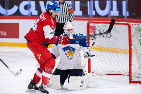 Matej Stransky of Czech Republic and goalkeeper Jussi