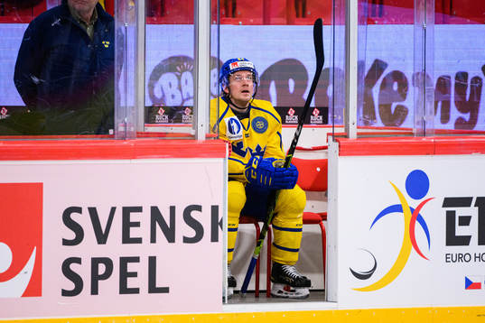 Jonathan Pudas of Sweden looks dejected