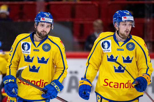 Emil Bemström and Rasmus Asplund of Sweden  celebrates 1-2