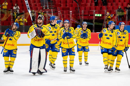 Players of Sweden  celebrate