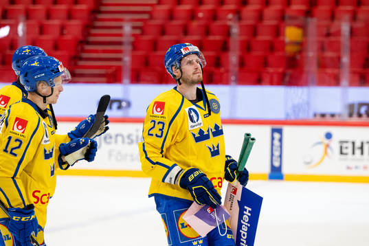 Oliver Ekman-Larsson of Sweden celebrates