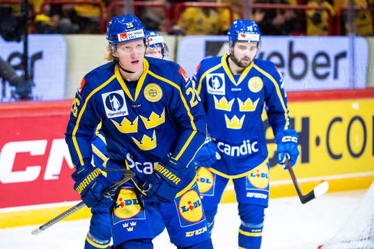 Rasmus Dahlin of Sweden celebrates 2-0
