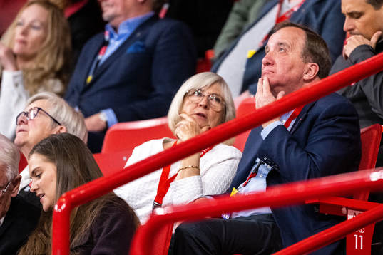 Former Prime Minister of Sweden Stefan Löfven in the stands