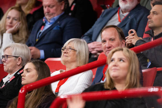 Former Prime Minister of Sweden Stefan Löfven in the stands