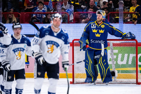 Goalkeeper Magnus Hellberg of Sweden looks dejected