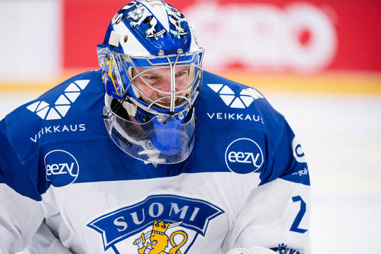 Goalkeeper Harri Säteri of Finland looks dejected