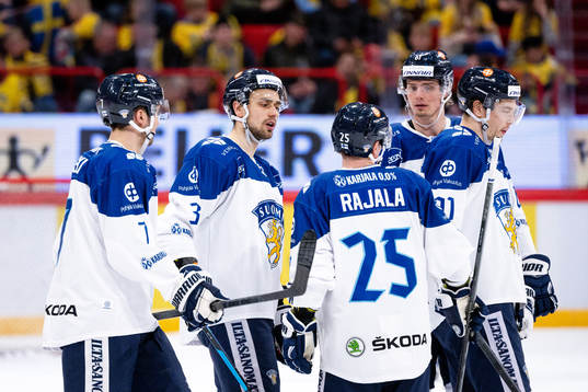 Niklas Friman of Finland looks dejected