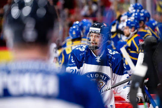 Hannes Björninen of Finland looks dejected