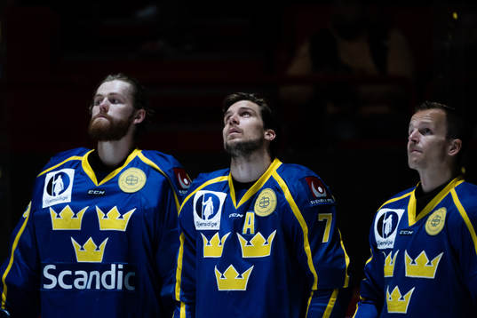 Goalkeeper Marcus Högberg, Henrik Tömmernes and Max