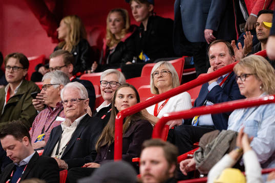 Former Prime Minister of Sweden Stefan Löfven in the stands