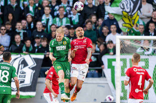 Hammarbys Gustav Ludwigson och Kalmars Douglas Bergqvist