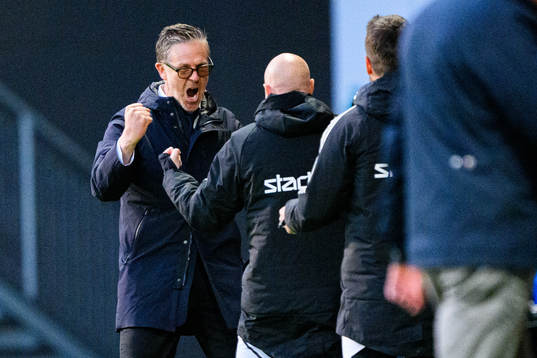 IFK Norrköpings tränare Rikard Norling jublar