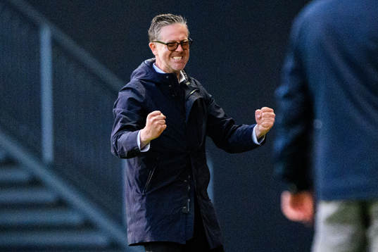 IFK Norrköpings tränare Rikard Norling jublar
