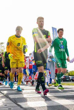 Goalkeeper Mathias Dyngeland and Sivert Heltne Nilsen of