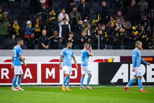 Malmö FFs Matej Chalus, Sergio Pena, Eric Larsson och
