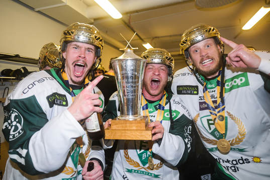 Färjestads Joakim Nygård, Marcus Nilsson och Jacob de la