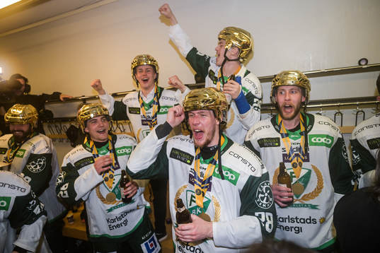 Färjestads Mattias Göransson jublar