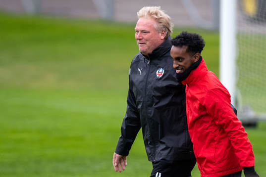 Tränare Jörgen Lennartsson och Taha Ali