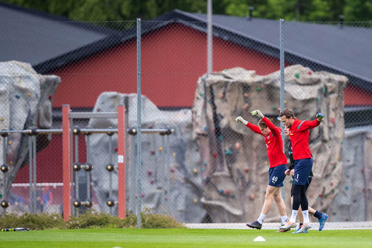 Målvakt Nils Arvidsson och målvakt Anders Lindegaard