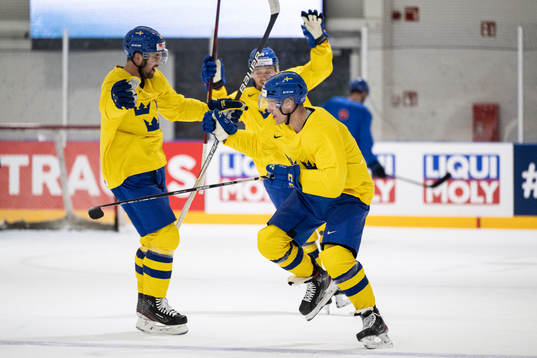 Max Friberg celebrates