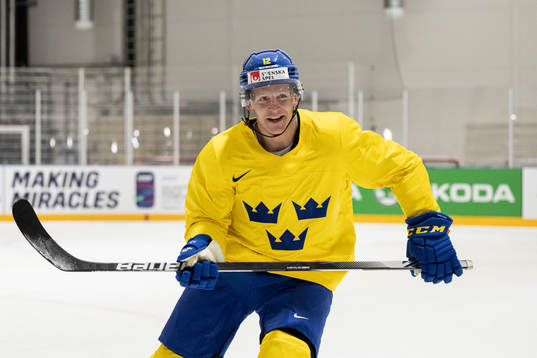 Max Friberg celebrates