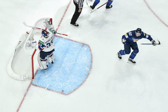 Harri Pesonen of Finland celebrates scoring the 1-0 goal