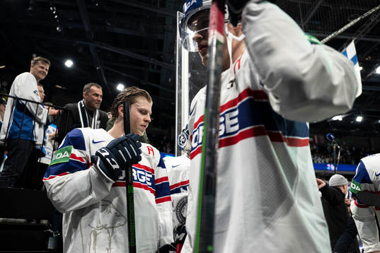 Mathias Trettenes of Norway looks dejected