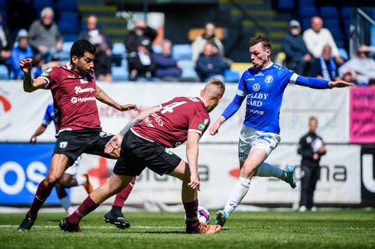 Trelleborgs Nicolas Mortensen mot Västerås Pedro Ribeiro