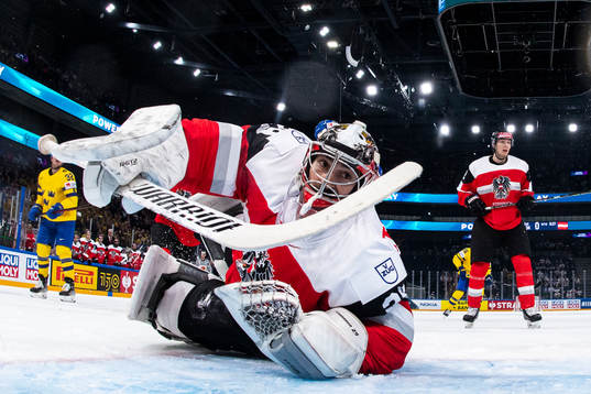 Goaltender Bernhard Starkbaum of Austria