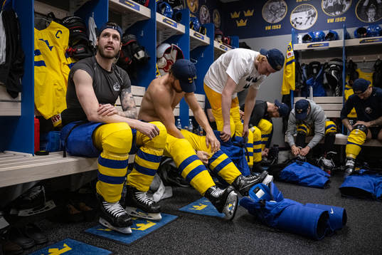 Oliver Ekman Larsson, Adam Larsson and Rasmus Dahlin of