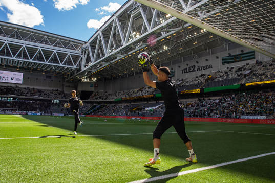 Hammarbys målvakt Davor Blazevic och målvakt Oliver Dovin