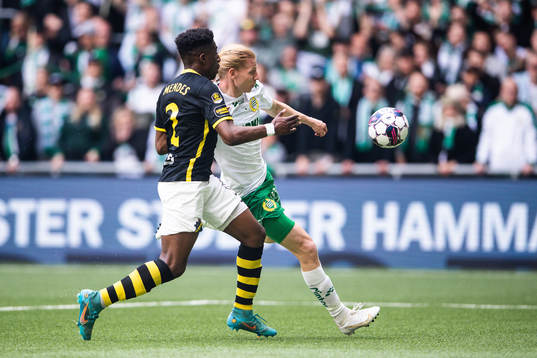 s Josafat Mendes och Hammarbys Gustav Ludwigson