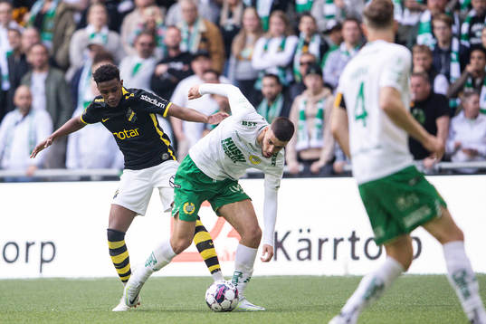 s Amar Abdirahman Ahmed och Hammarbys Edvin Kurtulus