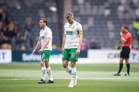 Hammarbys Jeppe Andrup Andersen och Richard Magyar deppar