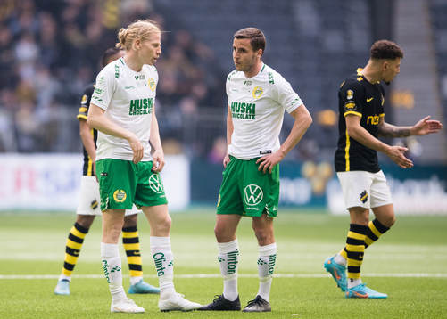 Hammarbys Gustav Ludwigson och Jeppe Andrup Andersen deppar