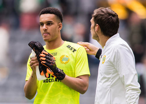 Hammarbys målvakt Oliver Dovin och målvakt Davor Blazevic