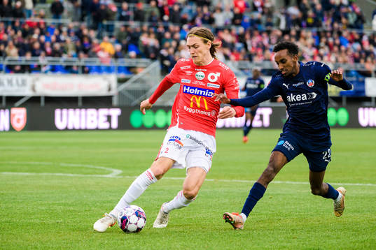 Degerfors Gustav Granath och Helsingborgs Taha Ali