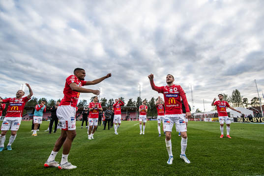 Degerfors Adhavan Rajamohan och Christos Gravius jublar med